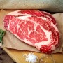 Young heifer rib eye steak premium marbling